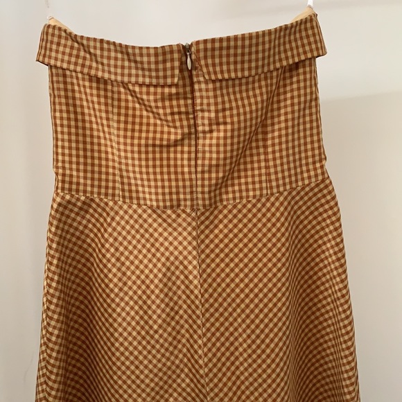 Strapless silk taffeta gingham dress - Picture 4 of 7